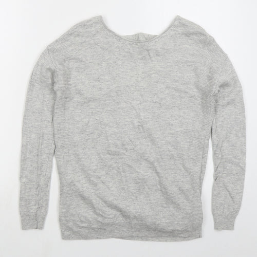 NEXT Womens Grey Boat Neck  Viscose Pullover Jumper Size 10