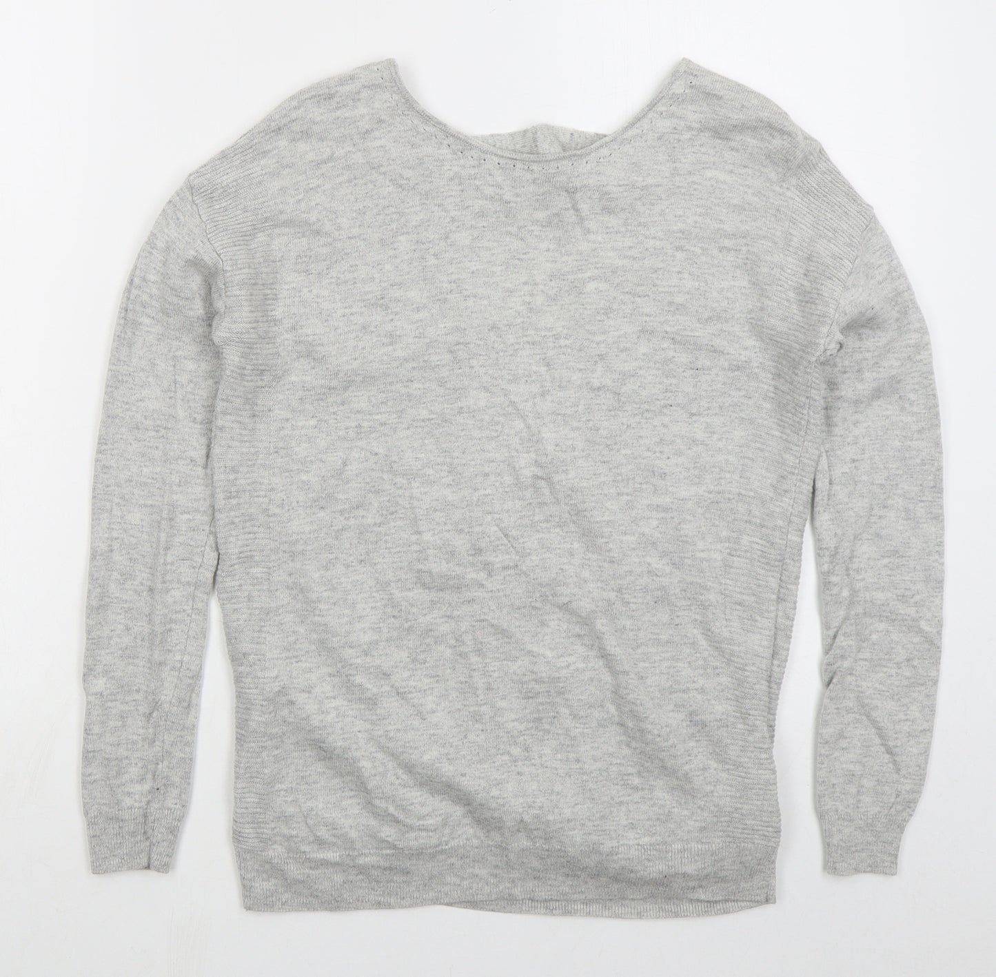 NEXT Womens Grey Boat Neck  Viscose Pullover Jumper Size 10