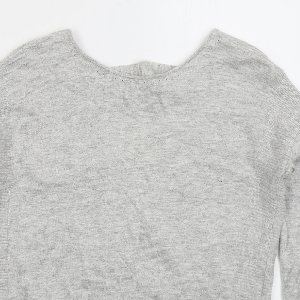 NEXT Womens Grey Boat Neck  Viscose Pullover Jumper Size 10