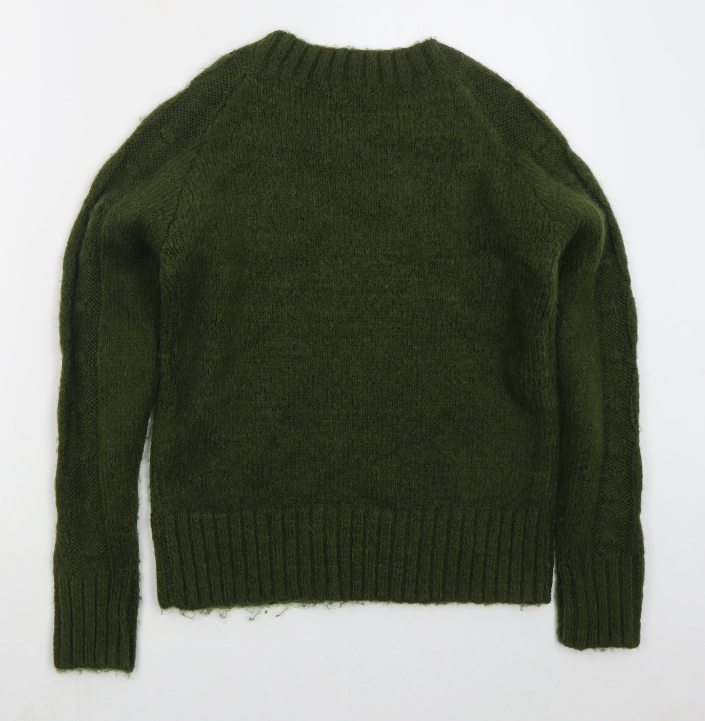 TU Womens Green Crew Neck  Acrylic Pullover Jumper Size 8