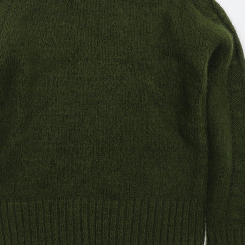 TU Womens Green Crew Neck  Acrylic Pullover Jumper Size 8