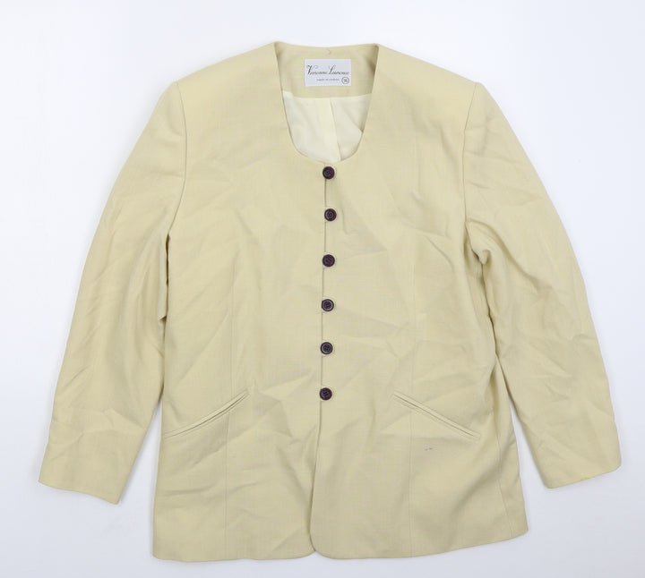 Vivienne Lawrence Womens Beige Jacket Size 16 Button