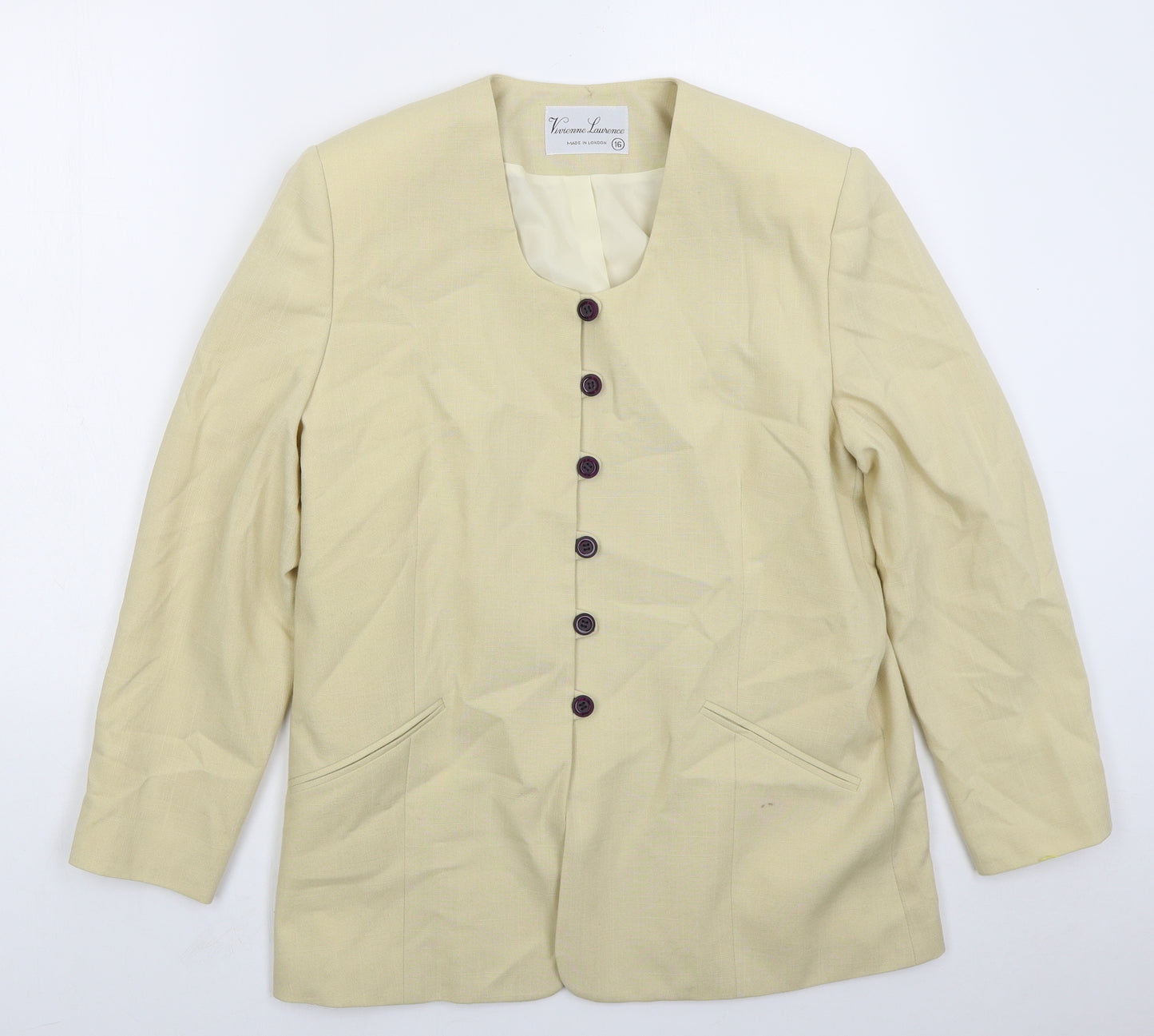 Vivienne Lawrence Womens Beige   Jacket  Size 16  Button