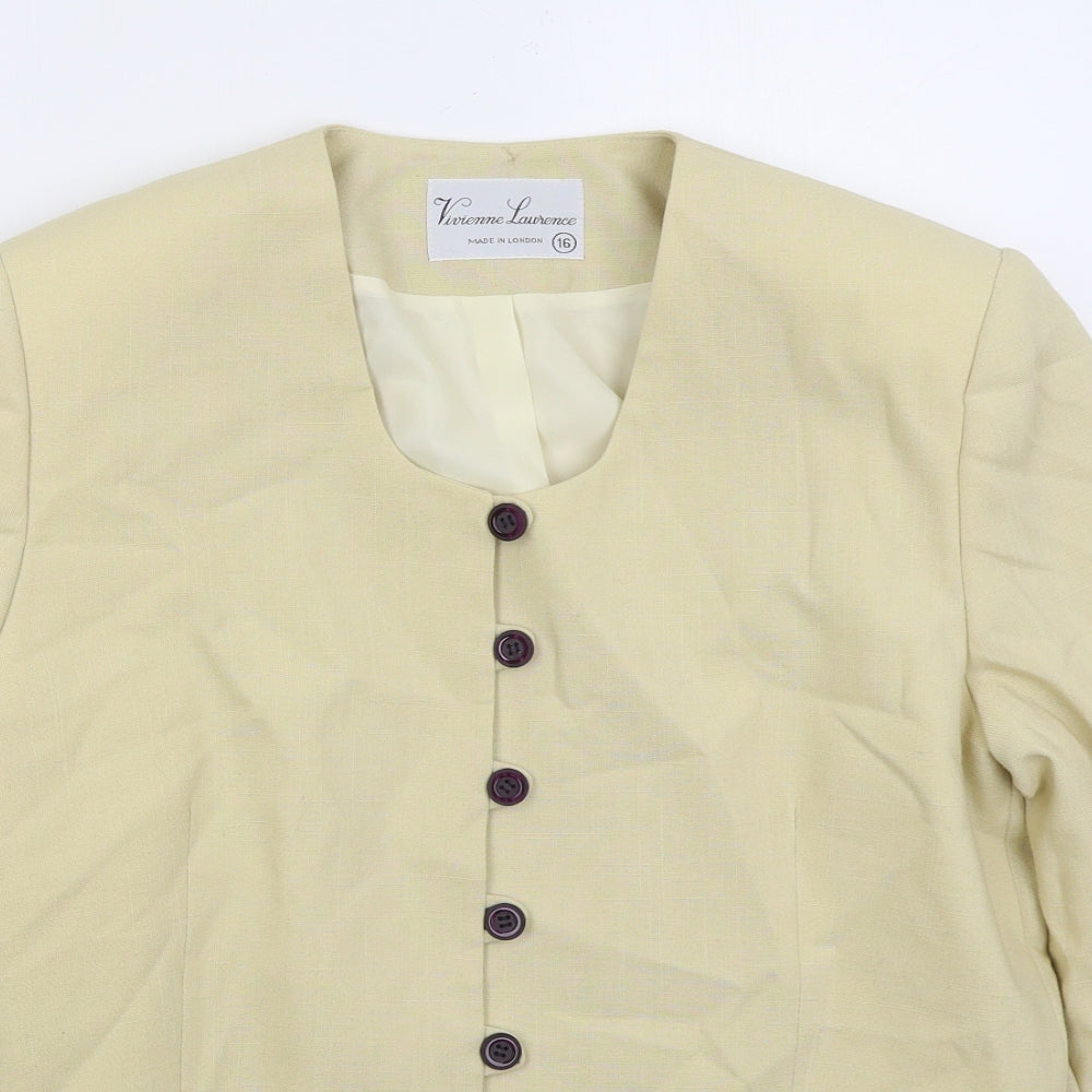 Vivienne Lawrence Womens Beige   Jacket  Size 16  Button