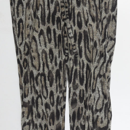 New Look Womens Beige Animal Print Polyester Sweatpants Trousers Size L L29 in Regular Drawstring