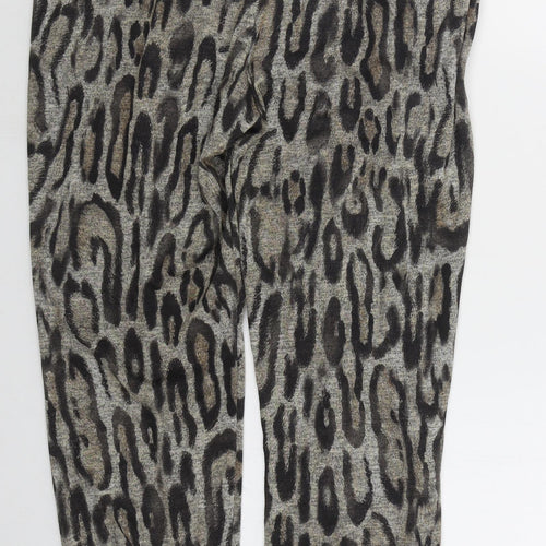 New Look Womens Beige Animal Print Polyester Sweatpants Trousers Size L L29 in Regular Drawstring