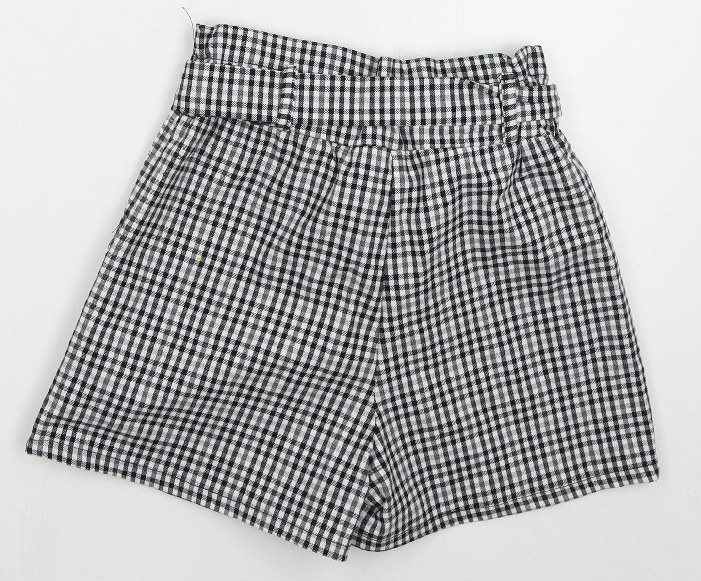 Qioz Womens Grey Check Cotton Mom Shorts Size 6 L3 in Regular