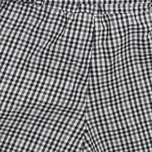 Qioz Womens Grey Check Cotton Mom Shorts Size 6 L3 in Regular