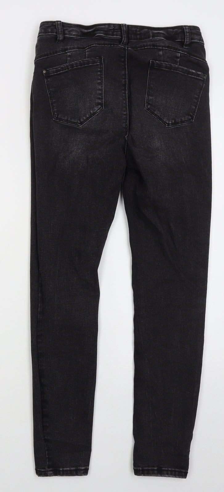 Denim Co Womens Black  Cotton Skinny Jeans Size 14 L27 in Regular Button