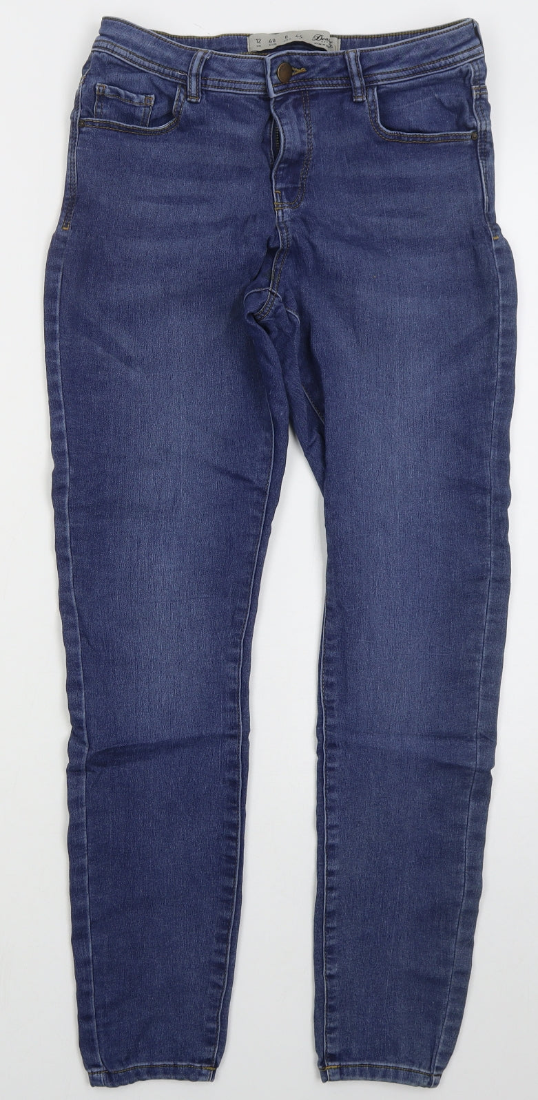 Denim Co Womens Blue  Cotton Skinny Jeans Size 12 L28 in Regular Button