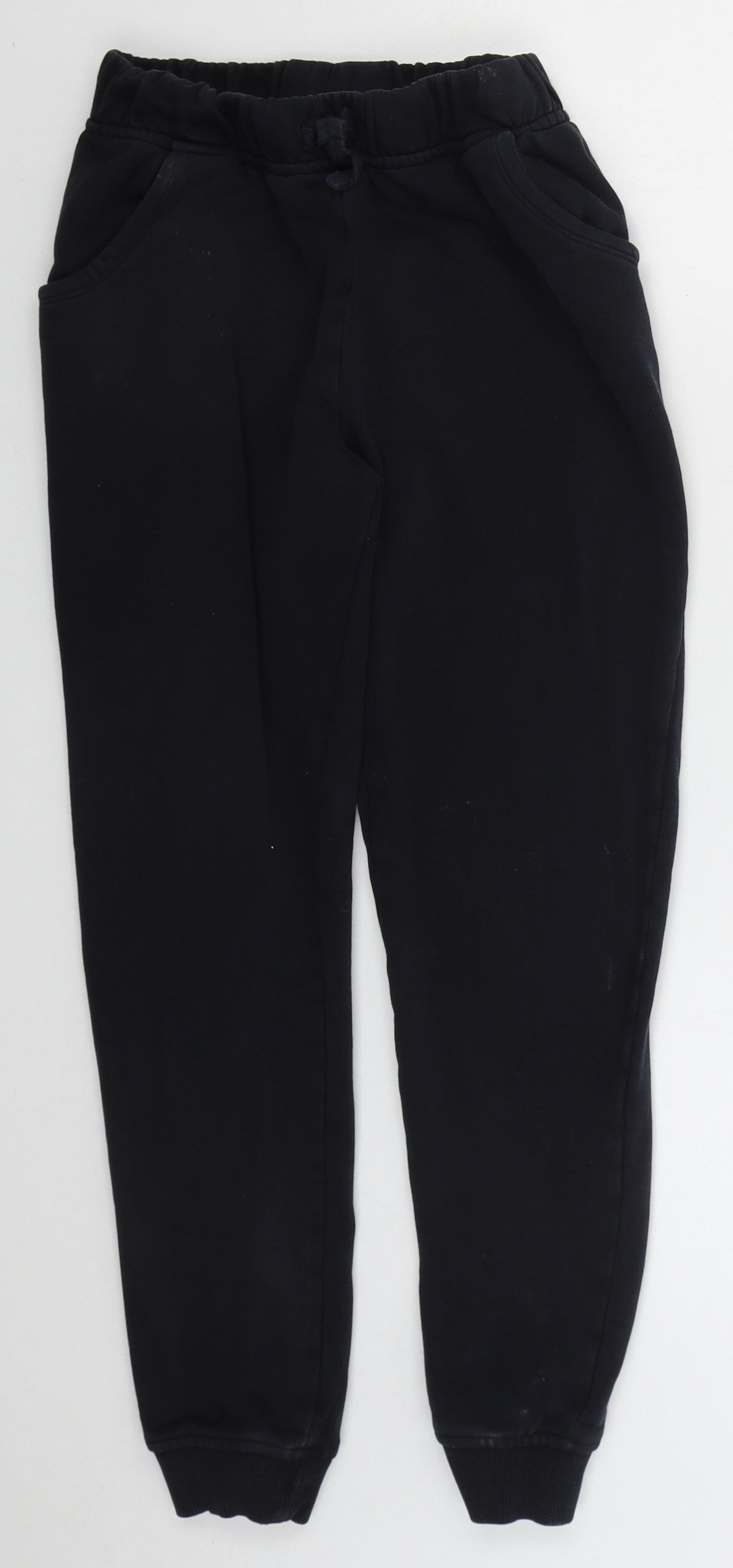 TU Boys Black  Cotton Sweatpants Trousers Size 14 Years  Regular Drawstring