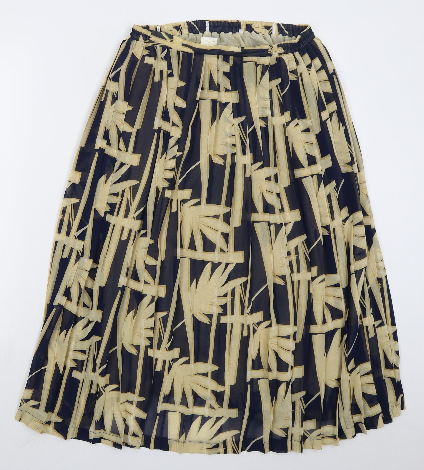 Preworn Womens Beige Floral Polyester Pleated Skirt Size 16