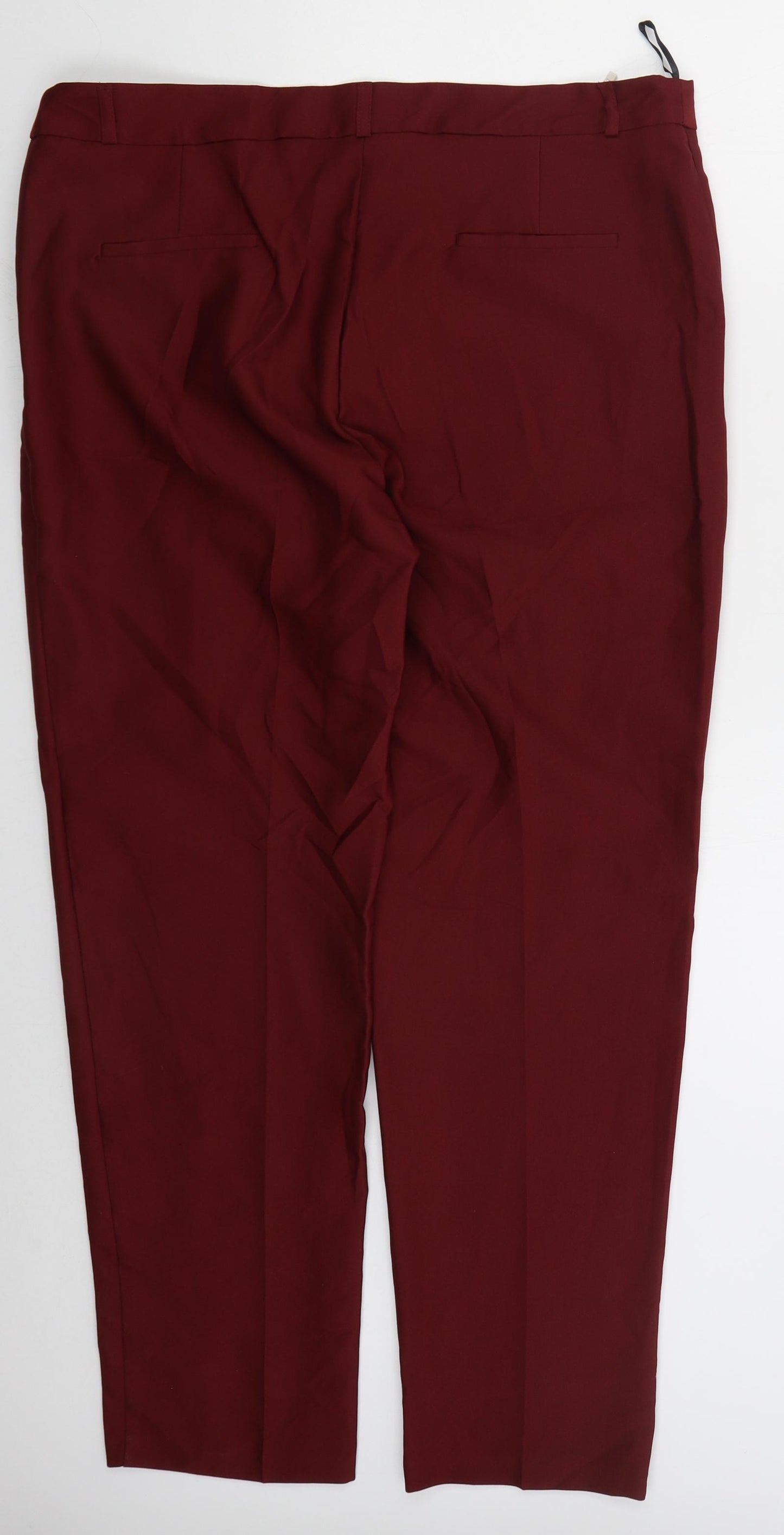 Iymes Womens Red  Cotton Trousers  Size 38 in L29 in Regular Button