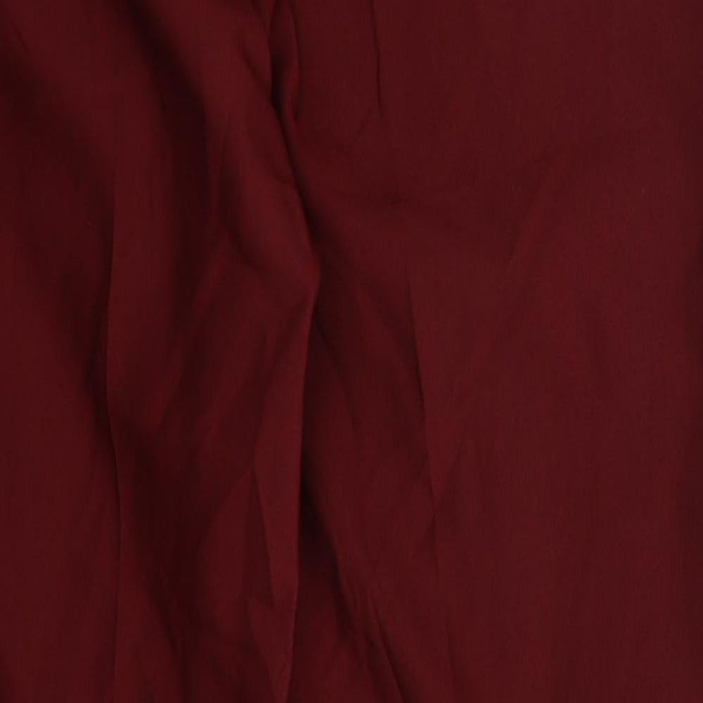 Iymes Womens Red  Cotton Trousers  Size 38 in L29 in Regular Button