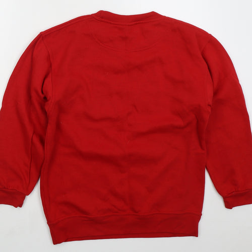 Premium RK28 Mens Red  Cotton Pullover Sweatshirt Size M   - Nadolig Llawen