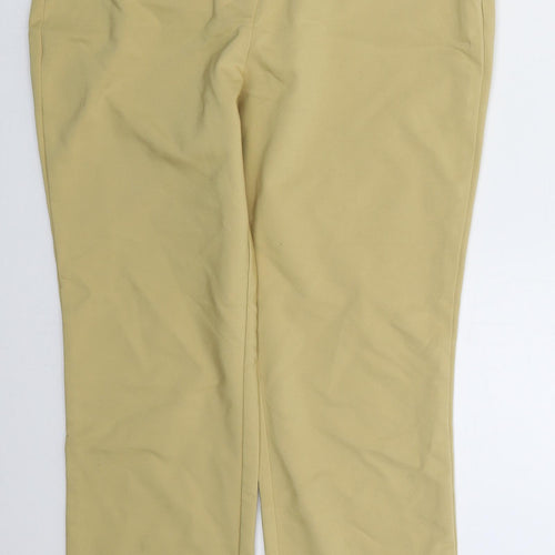 Papaya Womens Beige  Polyester Trousers  Size 12 L26 in Regular Hook & Eye