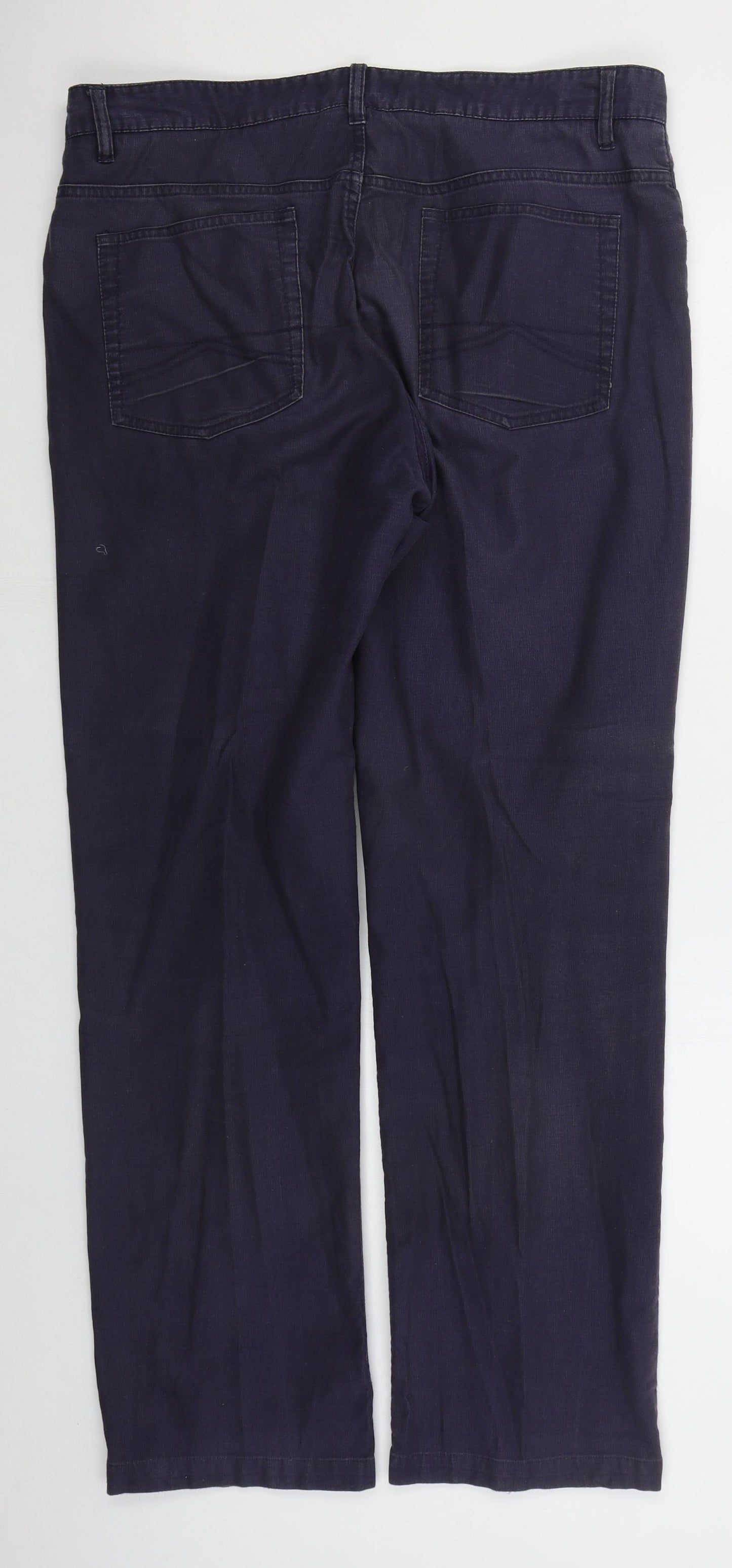 Sacoor Mens Blue  Cotton Trousers  Size 36 L32 in Regular Button