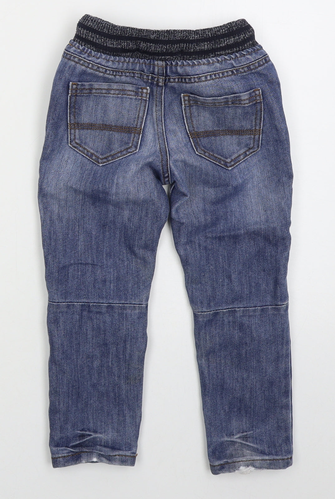 Denim Co Boys Blue  Cotton Straight Jeans Size 4-5 Years  Regular Drawstring