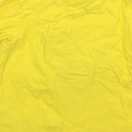 George Girls Yellow  Cotton Basic T-Shirt Size 4-5 Years Crew Neck Pullover - Pudsey