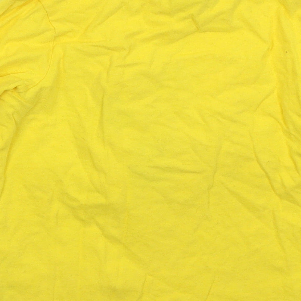George Girls Yellow  Cotton Basic T-Shirt Size 4-5 Years Crew Neck Pullover - Pudsey