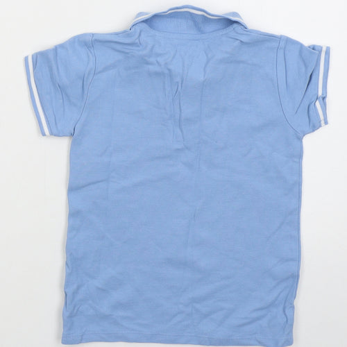 Jeff & co Boys Blue  Cotton Basic Polo Size 5-6 Years Collared Pullover