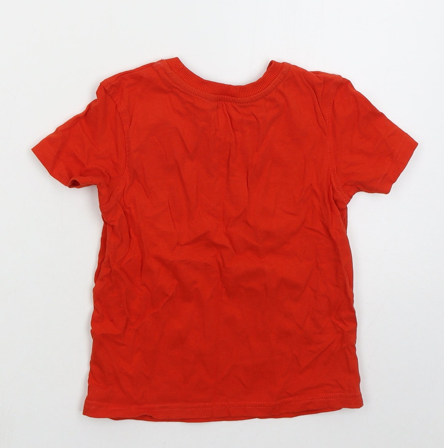 George Boys Red  Cotton Basic T-Shirt Size 5-6 Years Crew Neck Pullover - My Mum Said I Could