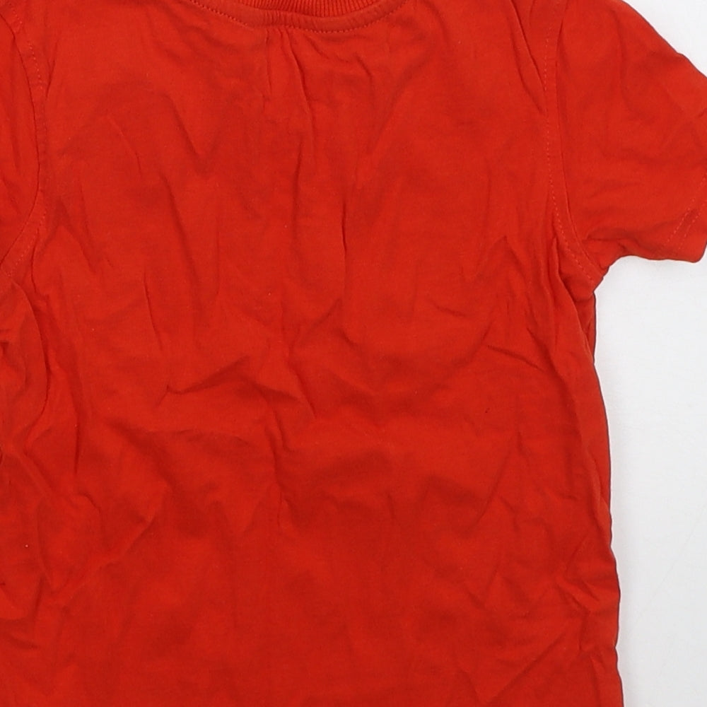 George Boys Red  Cotton Basic T-Shirt Size 5-6 Years Crew Neck Pullover - My Mum Said I Could