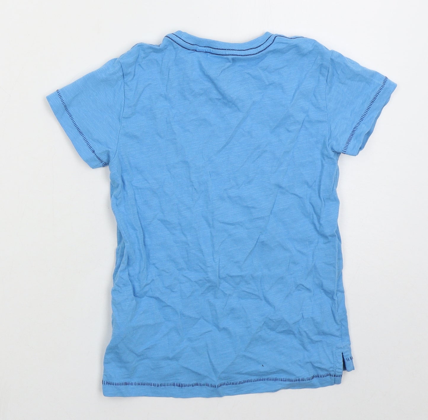 NEXT Boys Blue  Cotton Basic T-Shirt Size 4-5 Years Crew Neck Pullover - Cars Trucks Planes