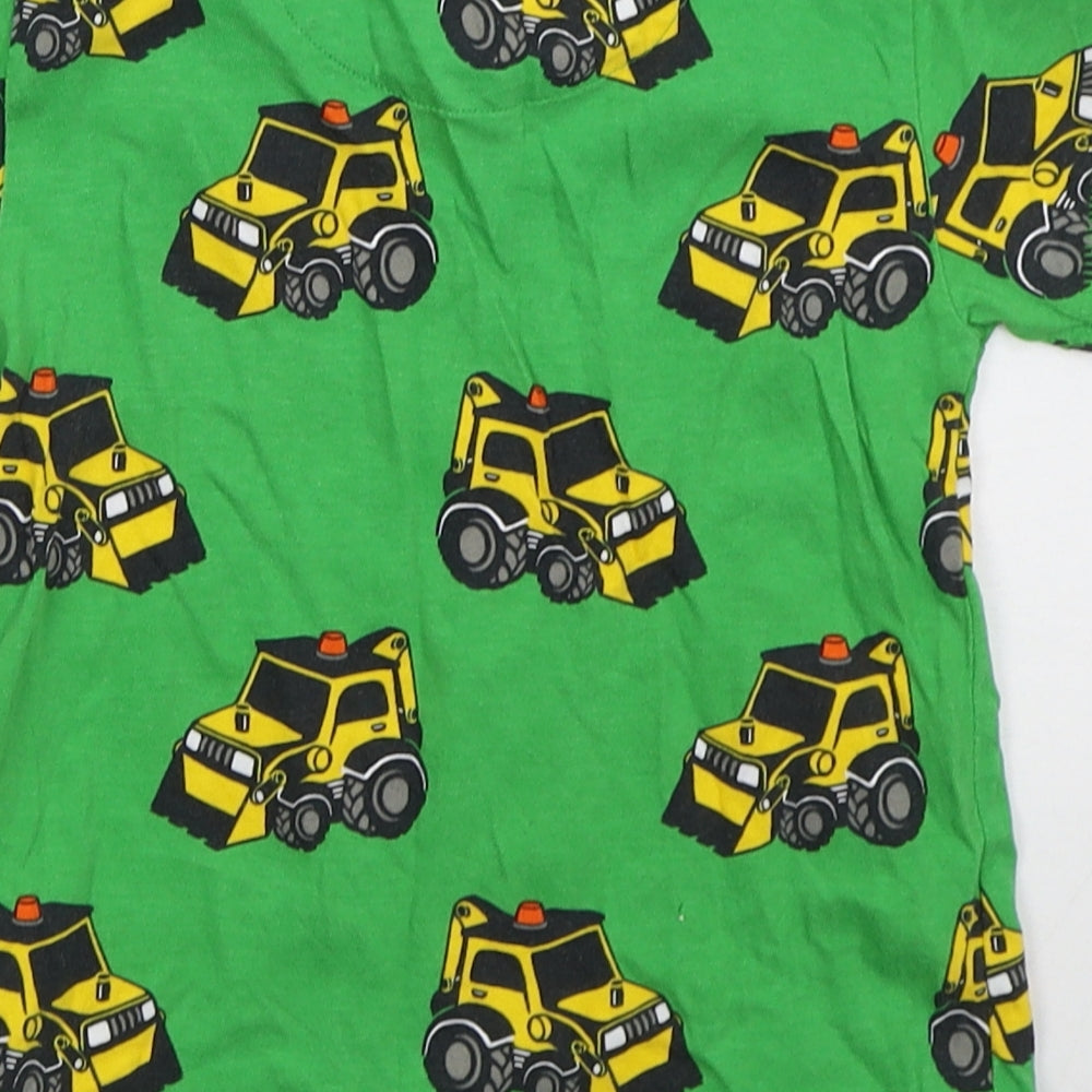 NEXT Boys Green  Cotton Basic T-Shirt Size 4-5 Years Crew Neck Pullover - Trucks