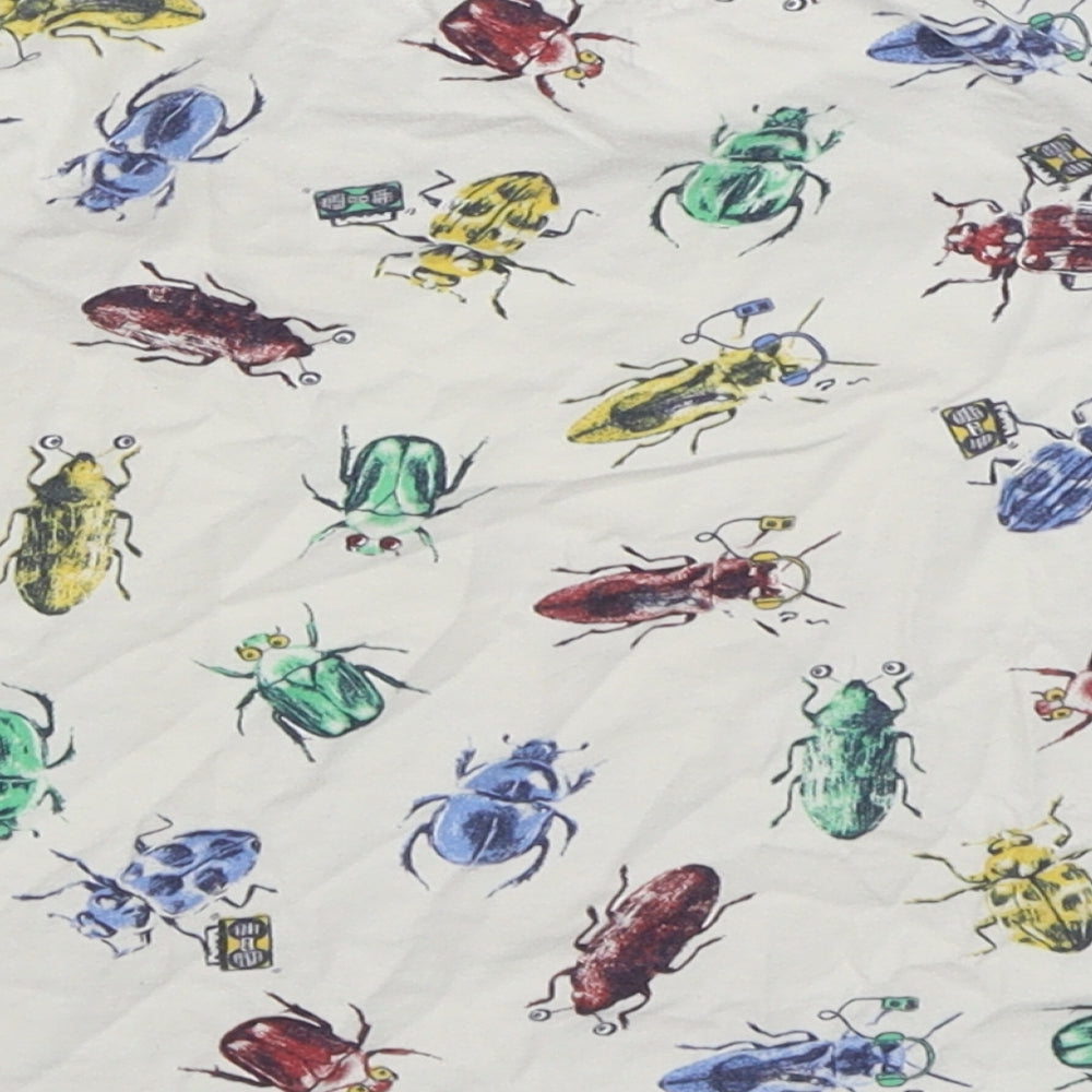 F&F Boys Multicoloured Geometric 100% Cotton Basic T-Shirt Size 3-4 Years Roll Neck Pullover