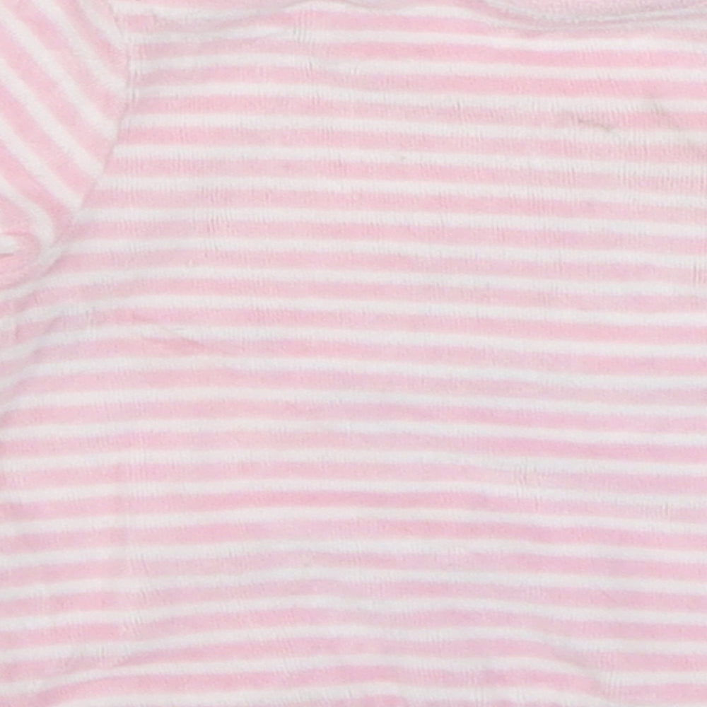 F&F Girls Pink Striped Polyester Pullover Jumper Size 0-3 Months  Button