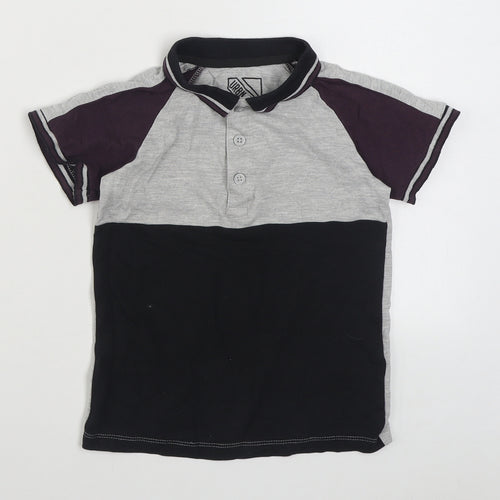 Matalan Boys Grey  Cotton Basic Polo Size 6 Years Collared Pullover