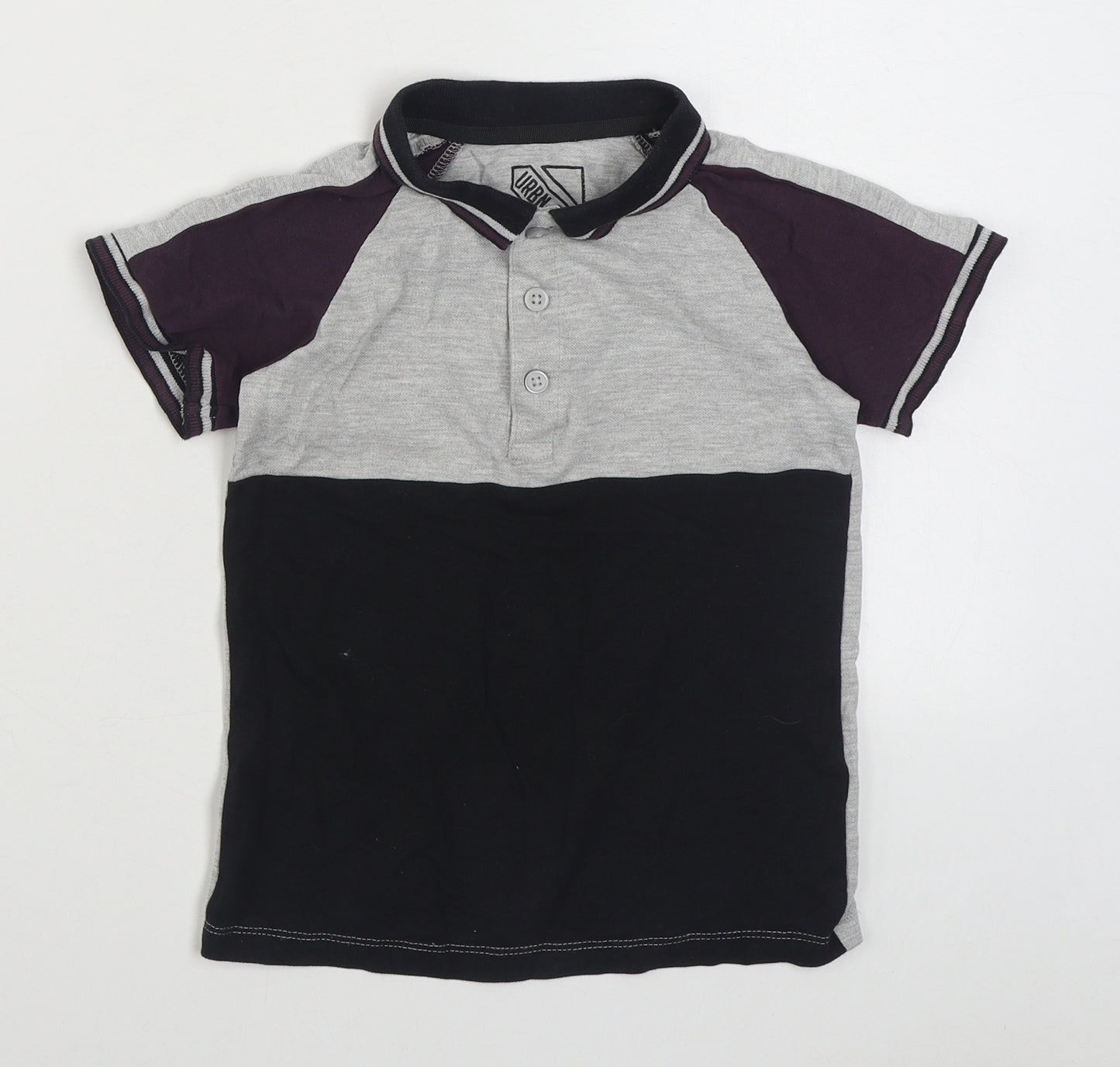Matalan Boys Grey  Cotton Basic Polo Size 6 Years Collared Pullover