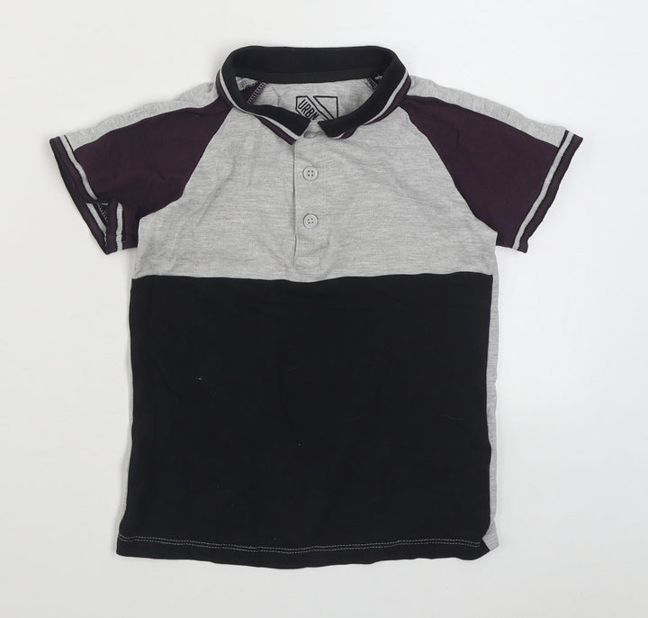 Matalan Boys Grey  Cotton Basic Polo Size 6 Years Collared Pullover