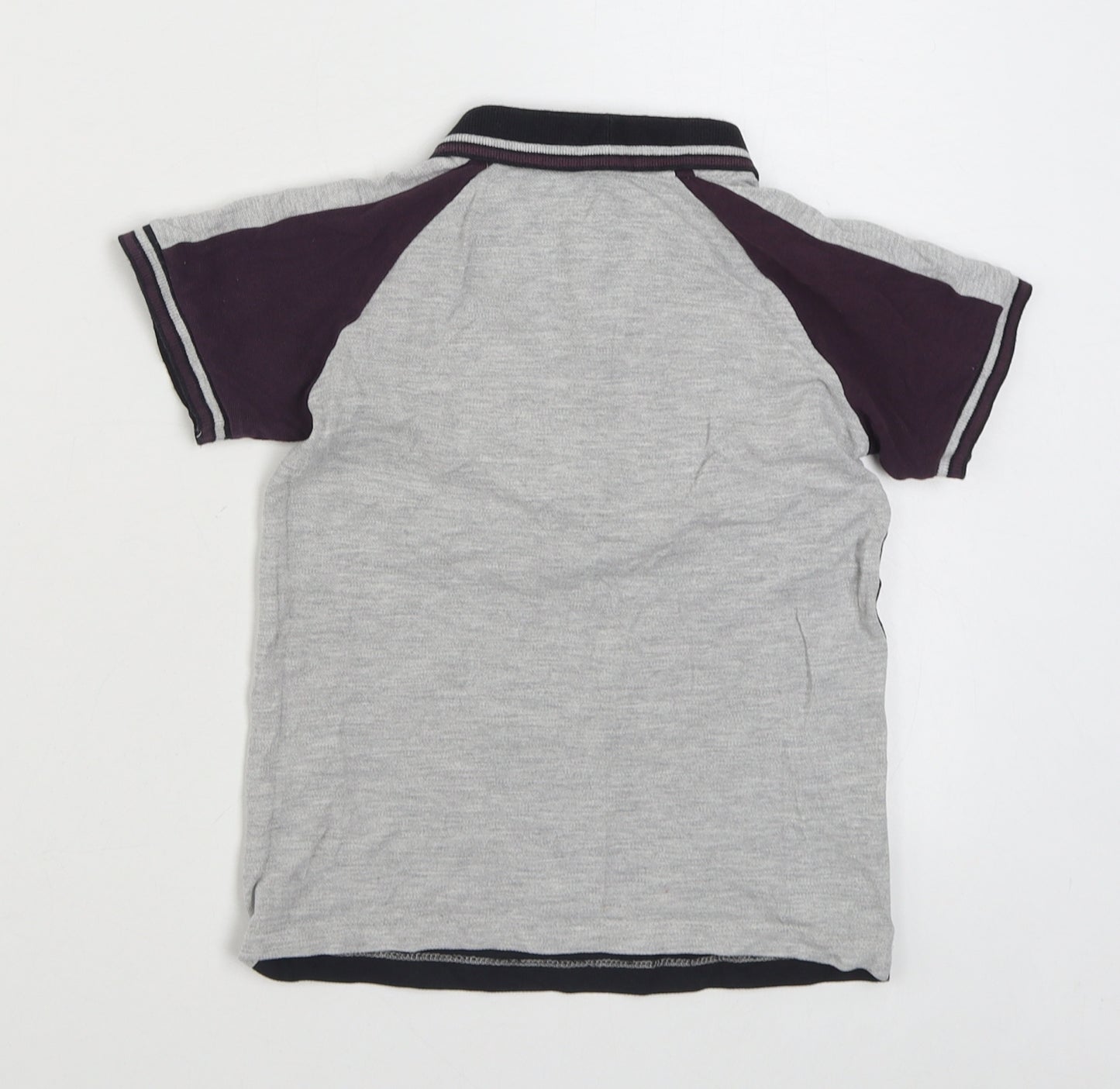 Matalan Boys Grey  Cotton Basic Polo Size 6 Years Collared Pullover