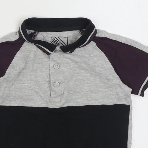 Matalan Boys Grey  Cotton Basic Polo Size 6 Years Collared Pullover