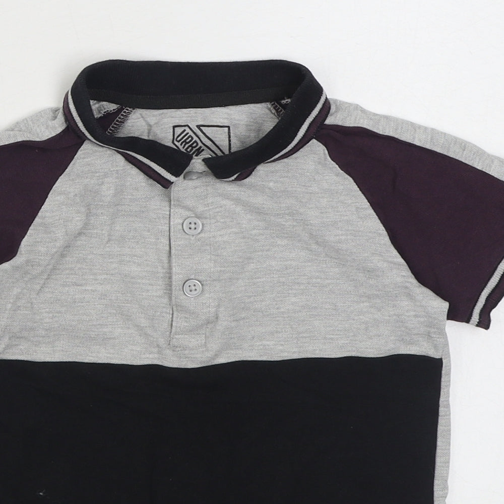 Matalan Boys Grey  Cotton Basic Polo Size 6 Years Collared Pullover