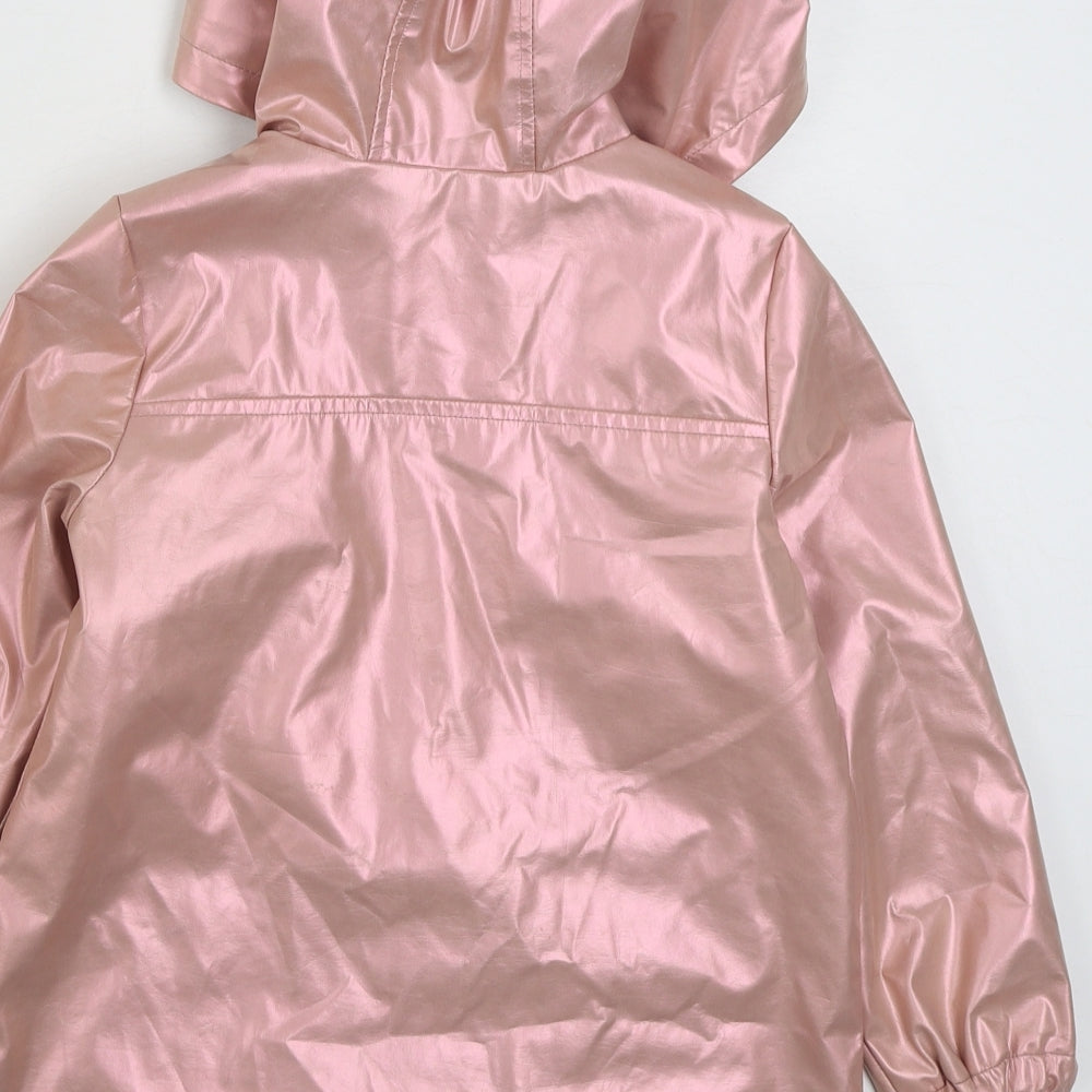 F&F Girls Pink   Rain Coat Coat Size 5-6 Years  Zip