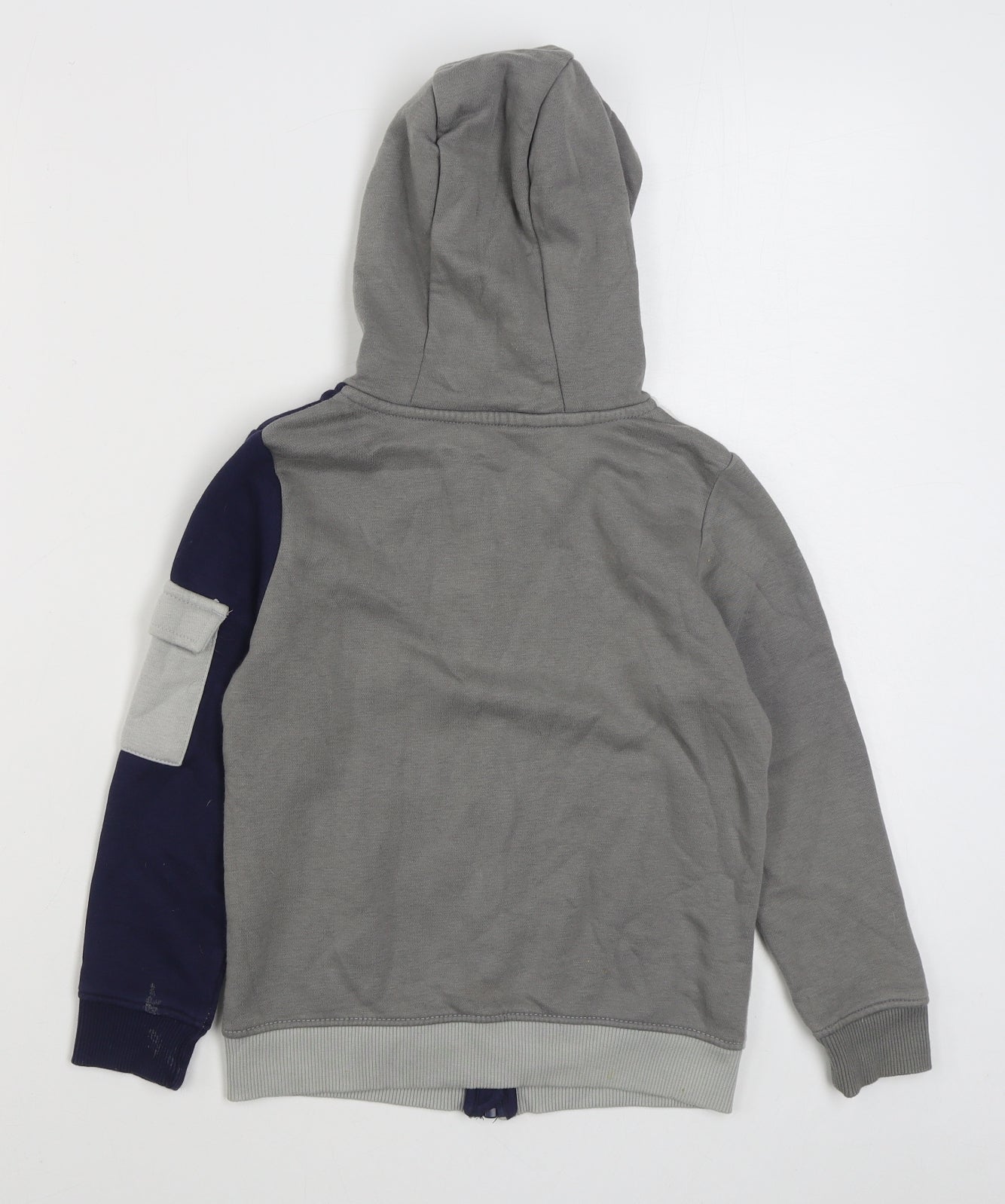 George Boys Grey  Cotton Full Zip Hoodie Size 6-7 Years  Zip