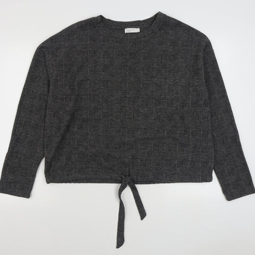 Matalan Womens Grey Plaid Polyester Pullover Sweatshirt Size L  Pullover