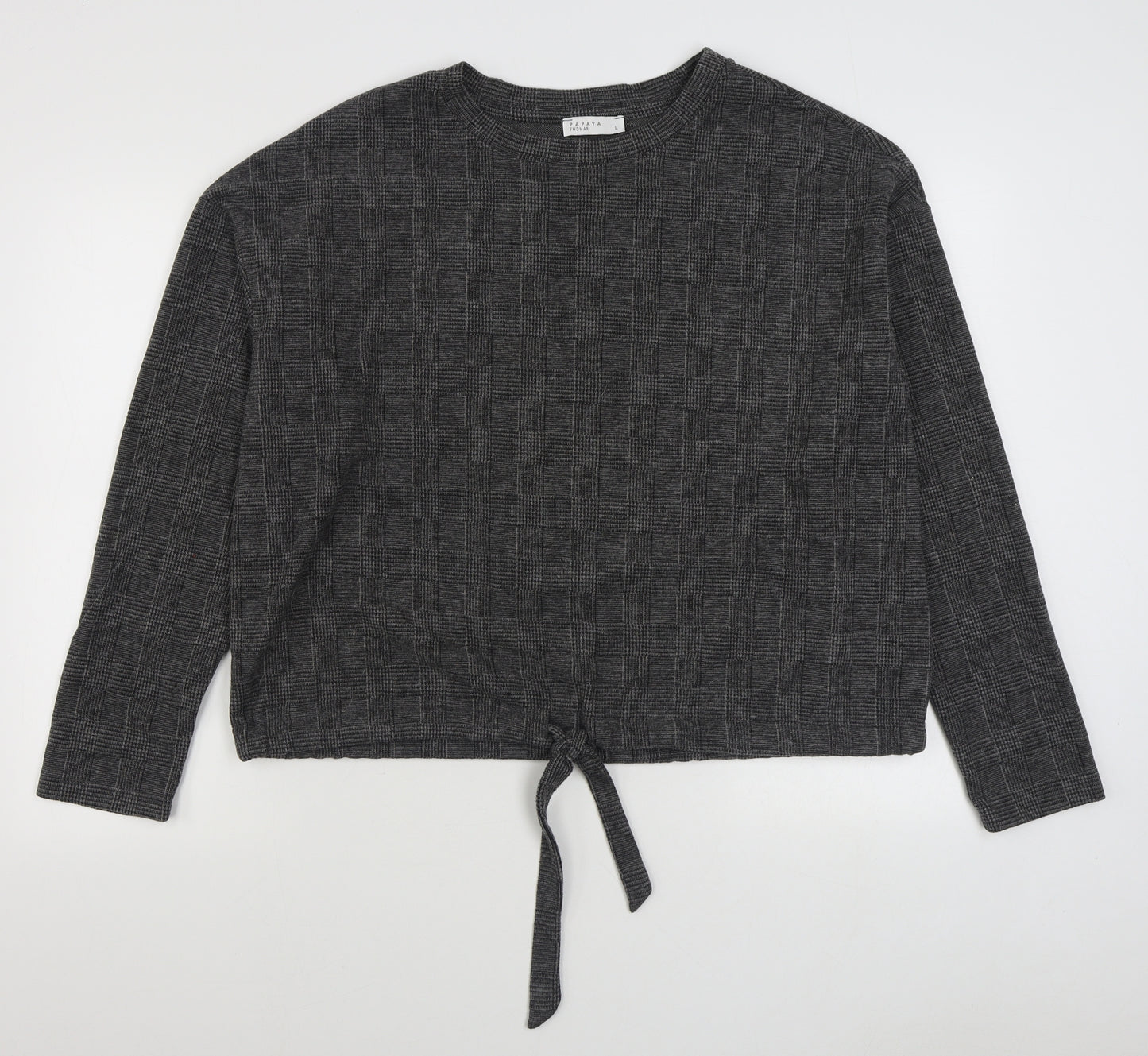 Matalan Womens Grey Plaid Polyester Pullover Sweatshirt Size L  Pullover
