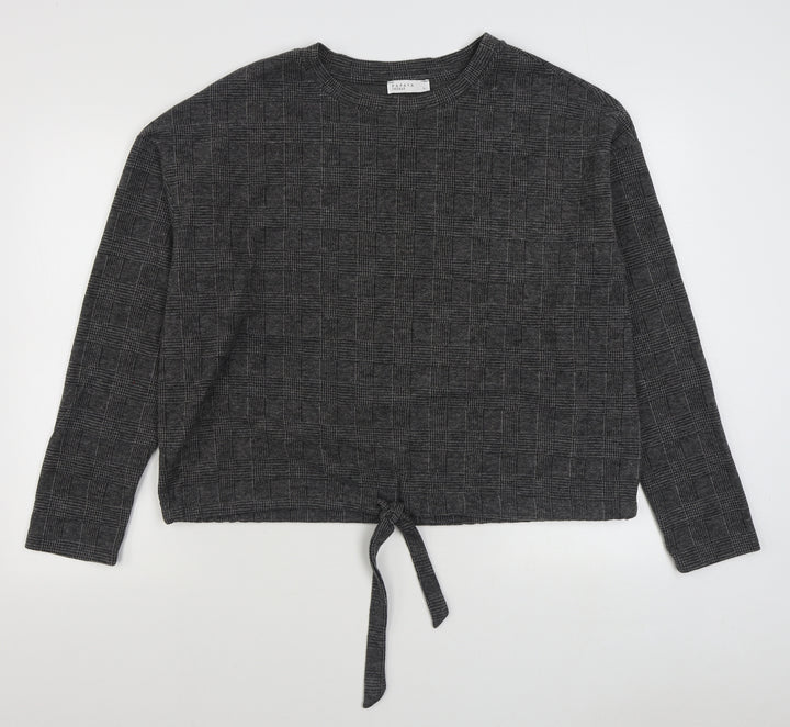 Matalan Womens Grey Plaid Polyester Pullover Sweatshirt Size L  Pullover
