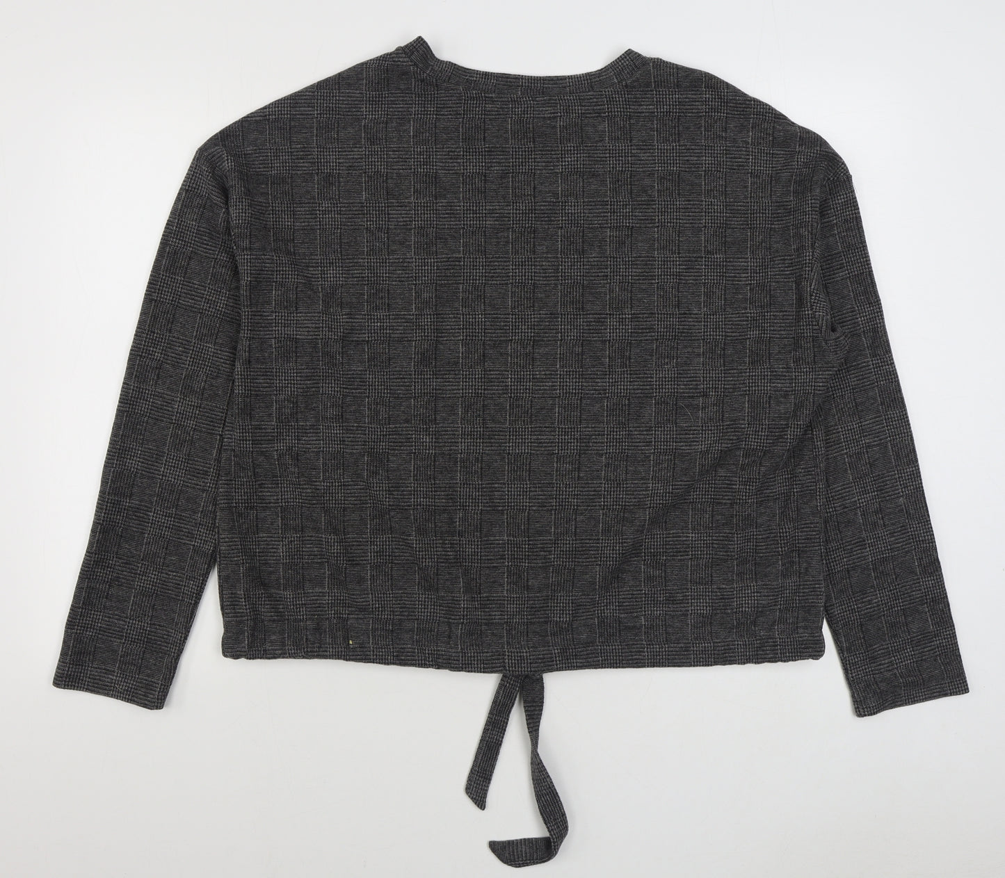 Matalan Womens Grey Plaid Polyester Pullover Sweatshirt Size L  Pullover