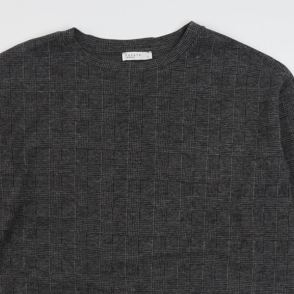 Matalan Womens Grey Plaid Polyester Pullover Sweatshirt Size L  Pullover