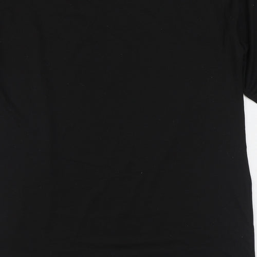 Missguided Womens Black Solid Cotton Top Nightshirt One Size