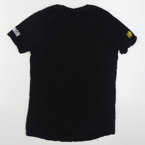 F&F Boys Black  100% Cotton Basic T-Shirt Size 13-14 Years Round Neck Pullover - Pokemon