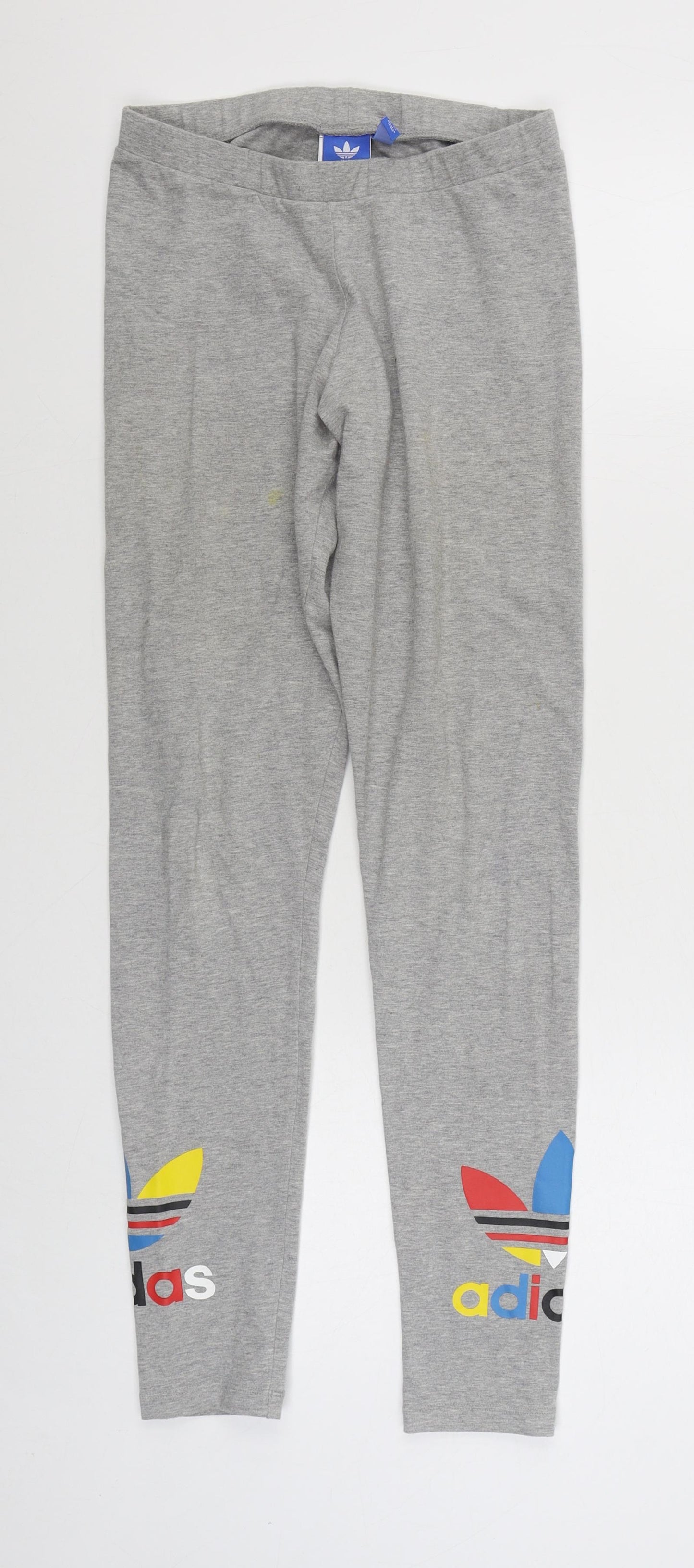 adidas Womens Grey  Cotton Jogger Leggings Size 8 L28 in