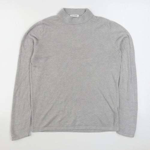 Marks and Spencer Womens Grey Round Neck  Acrylic Pullover Jumper Size 12