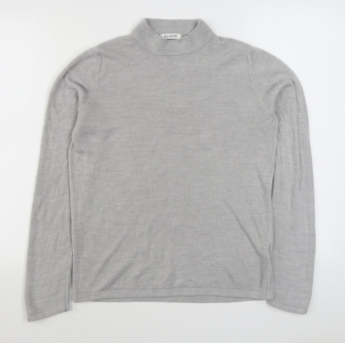 Marks and Spencer Womens Grey Round Neck  Acrylic Pullover Jumper Size 12