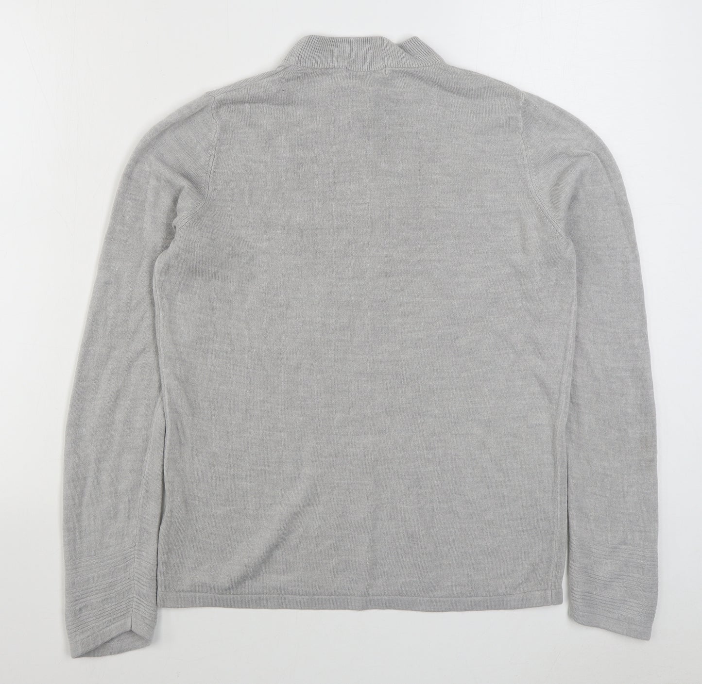 Marks and Spencer Womens Grey Round Neck  Acrylic Pullover Jumper Size 12